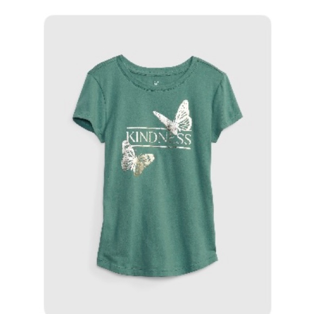 GAP Green Kids T-Shirt with Butterfly Design